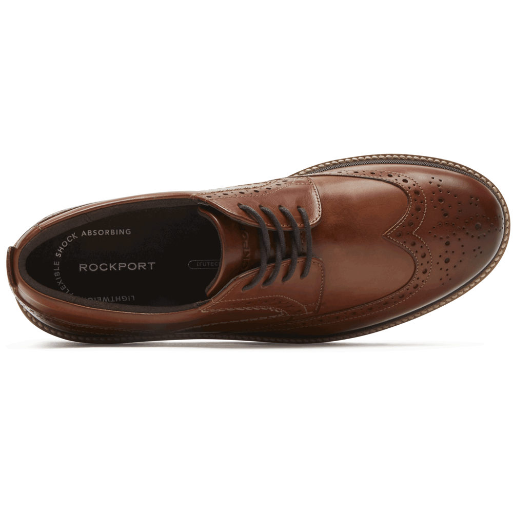 Zapatos De Vestir Rockport Hombre Mexico - Marshall Wingtip Marrom - KAWFL2890